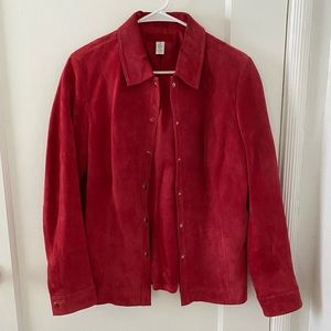 Vintage Red Suede Jacket. Real leather.